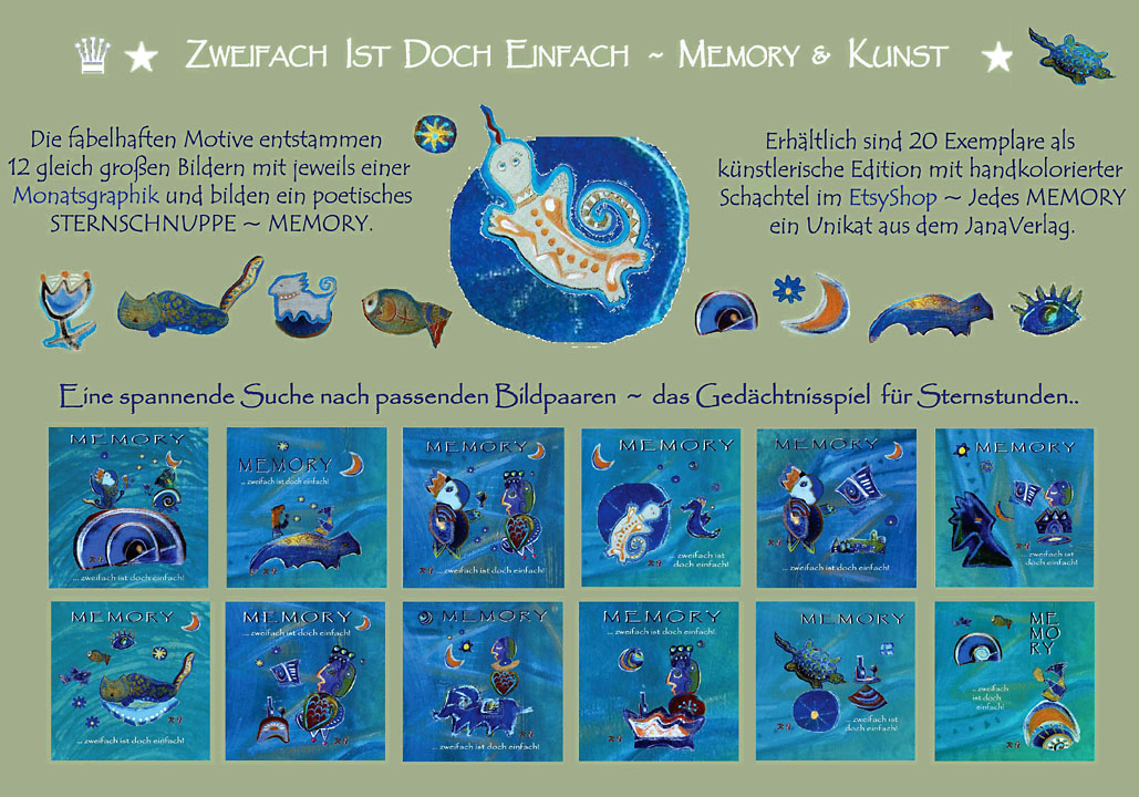 Zweifach ist doch Einfach: Memory und Kunst. Ein poetisches Sternschnuppe-Memory